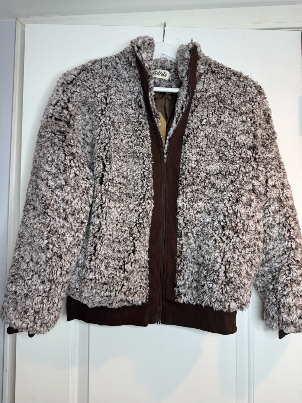 NWT Listicle Taupe Teddy Sherpa Zip Jacket